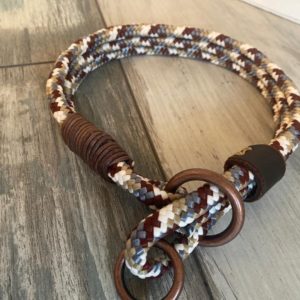 Halsband mit Zugstopp von fiffychic.de in den Farben cappuccino