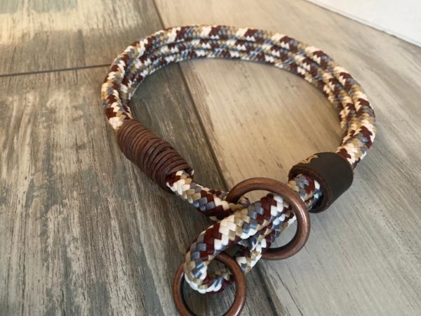 Halsband mit Zugstopp von fiffychic.de in den Farben cappuccino